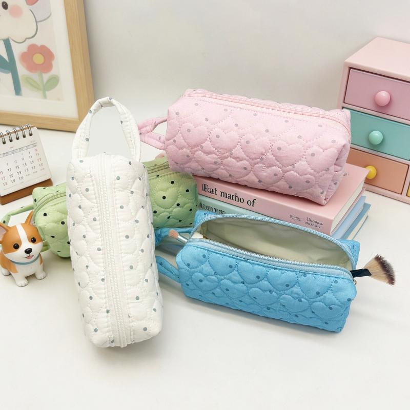 Cosmetic Bags - 휴대용 도트 무늬 화장품 파우치, 미니멀한